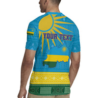 Personalized Rwanda Rugby Jersey Coat of Arms With African Pattern - Wonder Print Shop