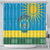 Personalized Rwanda Shower Curtain Coat of Arms With African Pattern