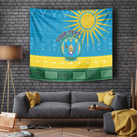 Personalized Rwanda Tapestry Coat of Arms With African Pattern - Wonder Print Shop