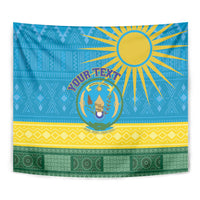 Personalized Rwanda Tapestry Coat of Arms With African Pattern - Wonder Print Shop