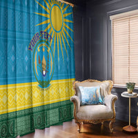 Personalized Rwanda Window Curtain Coat of Arms With African Pattern - Wonder Print Shop