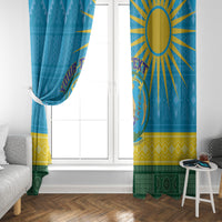 Personalized Rwanda Window Curtain Coat of Arms With African Pattern - Wonder Print Shop