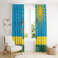 Personalized Rwanda Window Curtain Coat of Arms With African Pattern - Wonder Print Shop