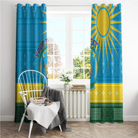 Personalized Rwanda Window Curtain Coat of Arms With African Pattern - Wonder Print Shop