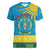 Personalized Rwanda Women V-Neck T-Shirt Coat of Arms With African Pattern - Wonder Print Shop