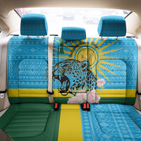 Rwanda Independence Day Back Car Seat Cover Leopard With Roses - Wonder Print Shop
