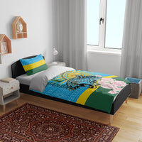 Rwanda Independence Day Bedding Set Leopard With Roses - Wonder Print Shop