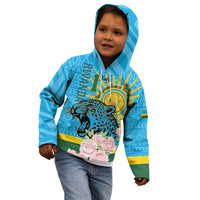 Rwanda Independence Day Kid Hoodie Leopard With Roses - Wonder Print Shop
