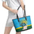 Rwanda Independence Day Leather Tote Bag Leopard With Roses