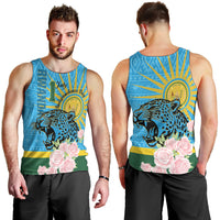 Rwanda Independence Day Men Tank Top Leopard With Roses - Wonder Print Shop