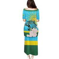 Rwanda Independence Day Puletasi Leopard With Roses - Wonder Print Shop