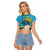 Rwanda Independence Day Raglan Cropped T Shirt Leopard With Roses - Wonder Print Shop