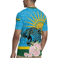 Rwanda Independence Day Rugby Jersey Leopard With Roses - Wonder Print Shop
