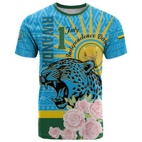 Rwanda Independence Day T Shirt Leopard With Roses - Wonder Print Shop