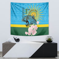 Rwanda Independence Day Tapestry Leopard With Roses - Wonder Print Shop