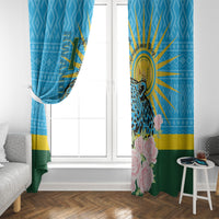 Rwanda Independence Day Window Curtain Leopard With Roses - Wonder Print Shop