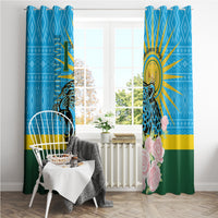 Rwanda Independence Day Window Curtain Leopard With Roses - Wonder Print Shop