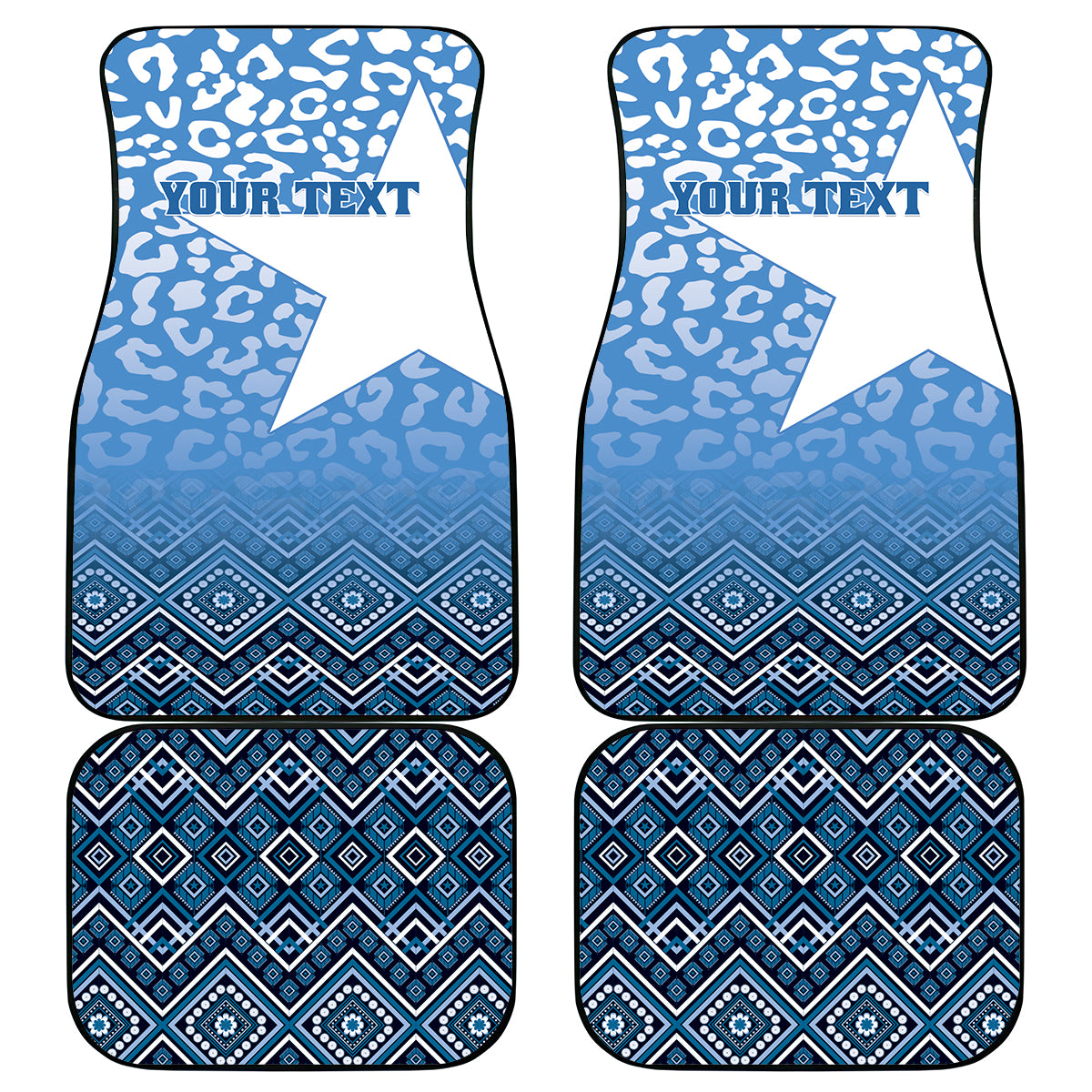 Somalia Independence Day 2024 Car Mats Somali Star Leopard Mix African Pattern - Wonder Print Shop