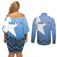 Personalized Somalia Independence Day 2024 Couples Matching Off Shoulder Short Dress and Long Sleeve Button Shirt Somali Star Leopard Mix African Pattern - Wonder Print Shop