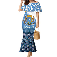 Personalized Somalia Independence Day 2024 Family Matching Mermaid Dress and Hawaiian Shirt Somali Star Leopard Mix African Pattern - Wonder Print Shop