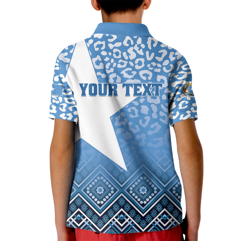 Personalized Somalia Independence Day 2024 Kid Polo Shirt Somali Star Leopard Mix African Pattern - Wonder Print Shop