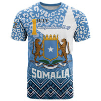 Personalized Somalia Independence Day 2024 T Shirt Somali Star Leopard Mix African Pattern - Wonder Print Shop