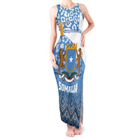 Personalized Somalia Independence Day 2024 Tank Maxi Dress Somali Star Leopard Mix African Pattern - Wonder Print Shop