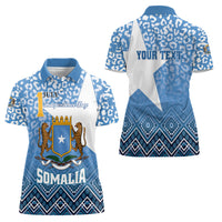 Personalized Somalia Independence Day 2024 Women Polo Shirt Somali Star Leopard Mix African Pattern - Wonder Print Shop