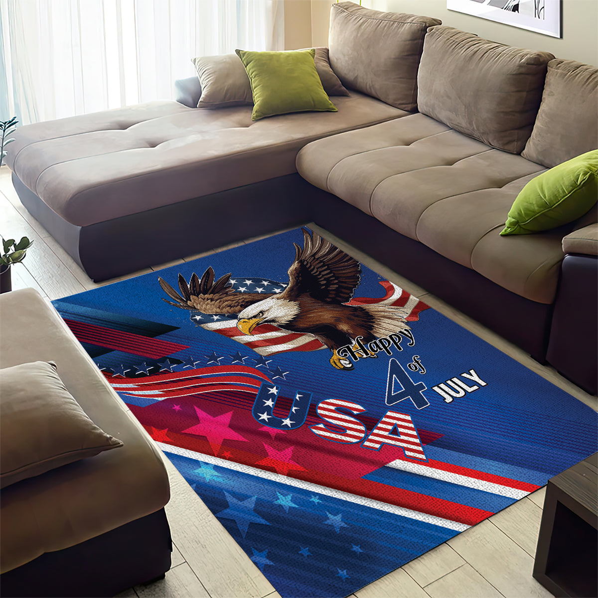 USA Independence Day 2024 Area Rug United States Eagle - Wonder Print Shop