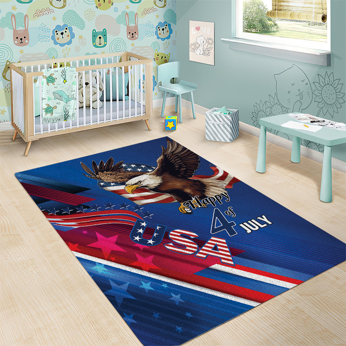 USA Independence Day 2024 Area Rug United States Eagle - Wonder Print Shop