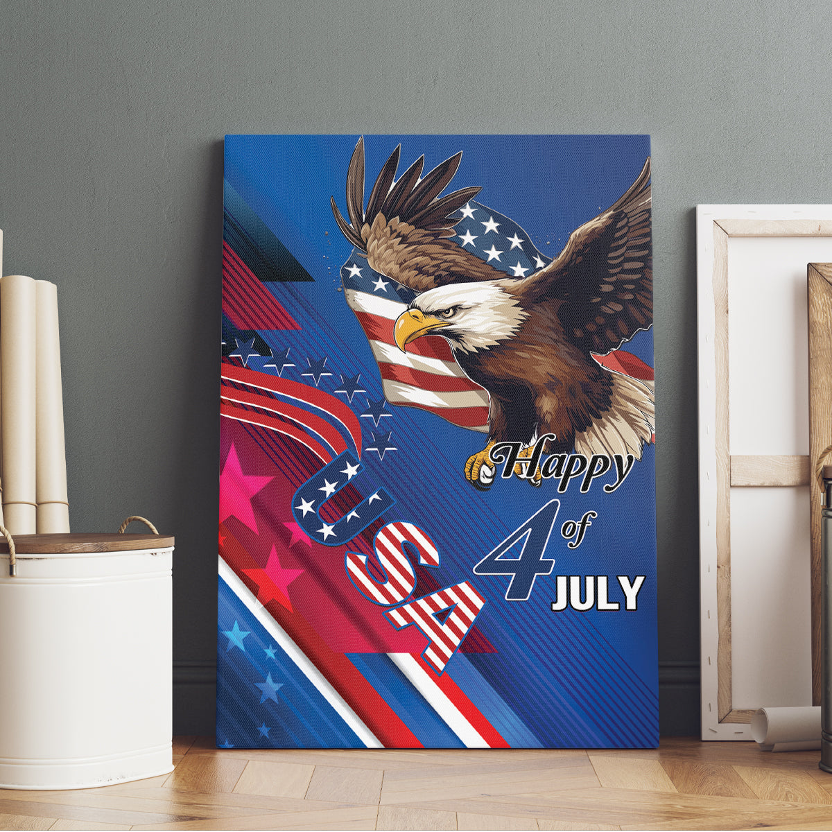 USA Independence Day 2024 Canvas Wall Art United States Eagle - Wonder Print Shop