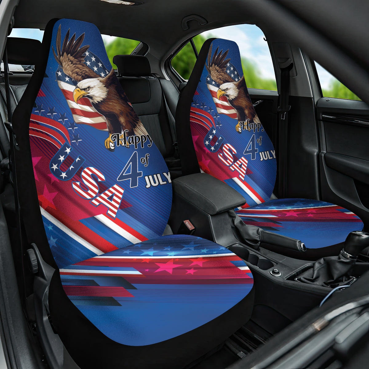 USA Independence Day 2024 Car Seat Cover United States Eagle - Wonder Print Shop