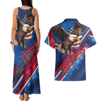 Personalized USA Independence Day 2024 Couples Matching Tank Maxi Dress and Hawaiian Shirt United States Eagle - Wonder Print Shop
