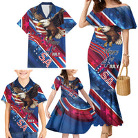 Personalized USA Independence Day 2024 Family Matching Mermaid Dress and Hawaiian Shirt United States Eagle - Wonder Print Shop