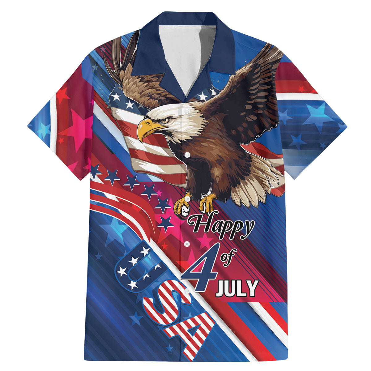 Personalized USA Independence Day 2024 Family Matching Mermaid Dress and Hawaiian Shirt United States Eagle - Wonder Print Shop