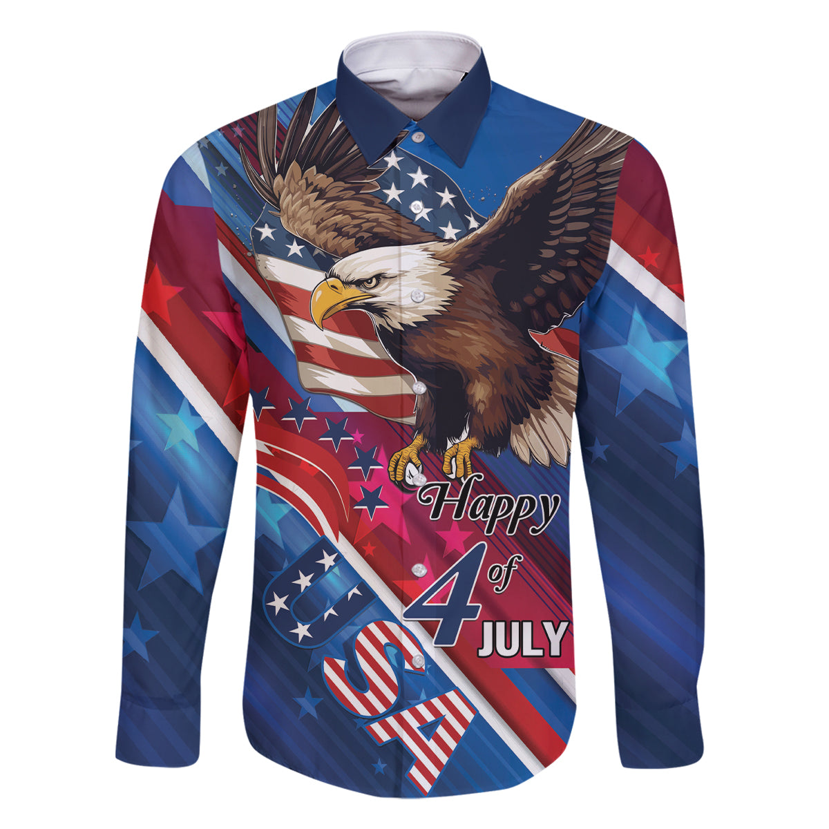 Personalized USA Independence Day 2024 Family Matching Mermaid Dress and Hawaiian Shirt United States Eagle - Wonder Print Shop