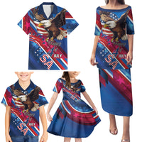 Personalized USA Independence Day 2024 Family Matching Puletasi and Hawaiian Shirt United States Eagle - Wonder Print Shop