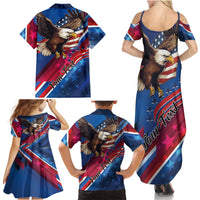 Personalized USA Independence Day 2024 Family Matching Summer Maxi Dress and Hawaiian Shirt United States Eagle - Wonder Print Shop