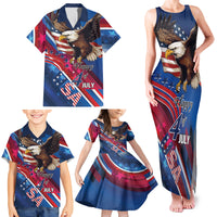 Personalized USA Independence Day 2024 Family Matching Tank Maxi Dress and Hawaiian Shirt United States Eagle - Wonder Print Shop