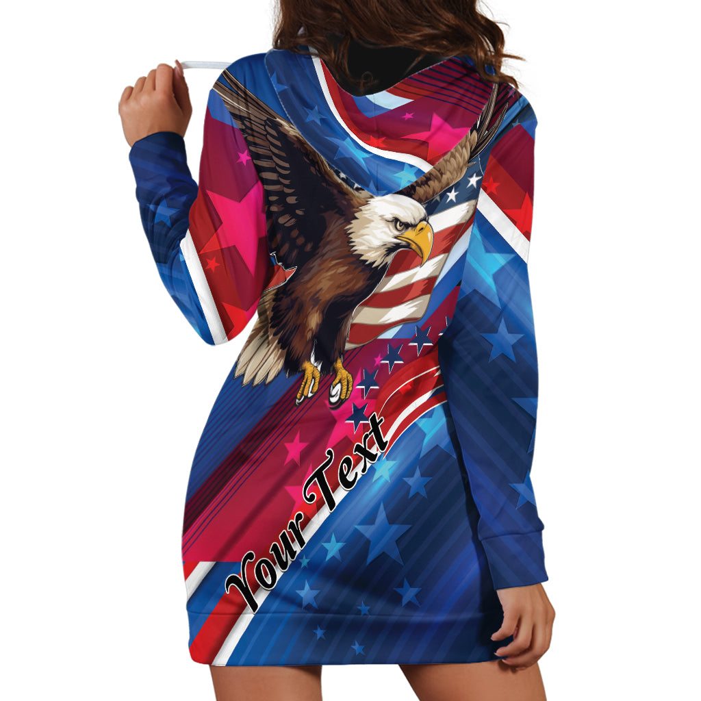 Personalized USA Independence Day 2024 Hoodie Dress United States Eagle - Wonder Print Shop