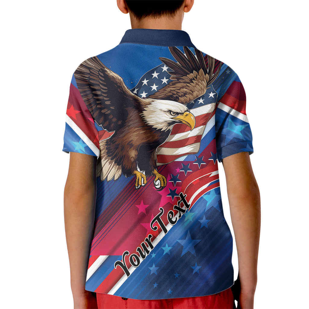 Personalized USA Independence Day 2024 Kid Polo Shirt United States Eagle - Wonder Print Shop