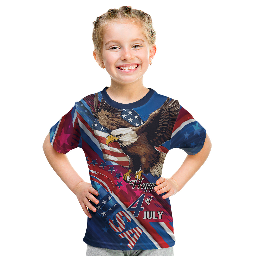 Personalized USA Independence Day 2024 Kid T Shirt United States Eagle - Wonder Print Shop