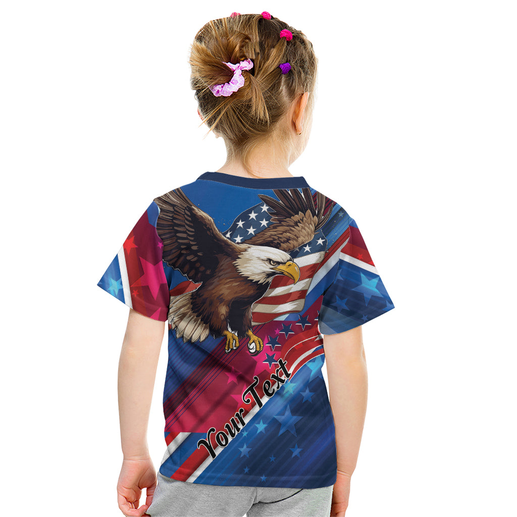 Personalized USA Independence Day 2024 Kid T Shirt United States Eagle - Wonder Print Shop
