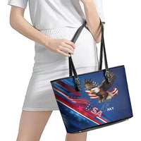 USA Independence Day 2024 Leather Tote Bag United States Eagle - Wonder Print Shop
