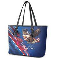 USA Independence Day 2024 Leather Tote Bag United States Eagle - Wonder Print Shop