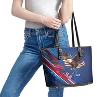 USA Independence Day 2024 Leather Tote Bag United States Eagle - Wonder Print Shop