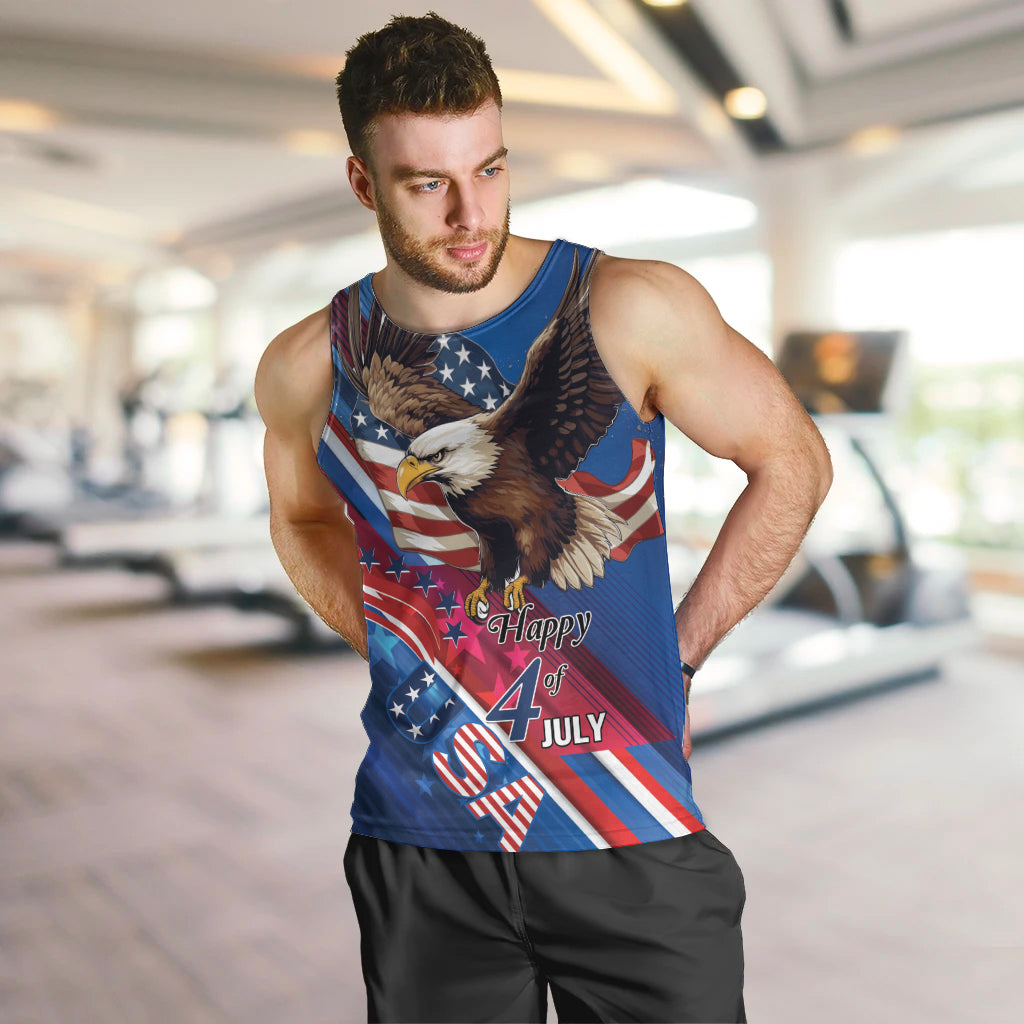 Personalized USA Independence Day 2024 Men Tank Top United States Eagle - Wonder Print Shop