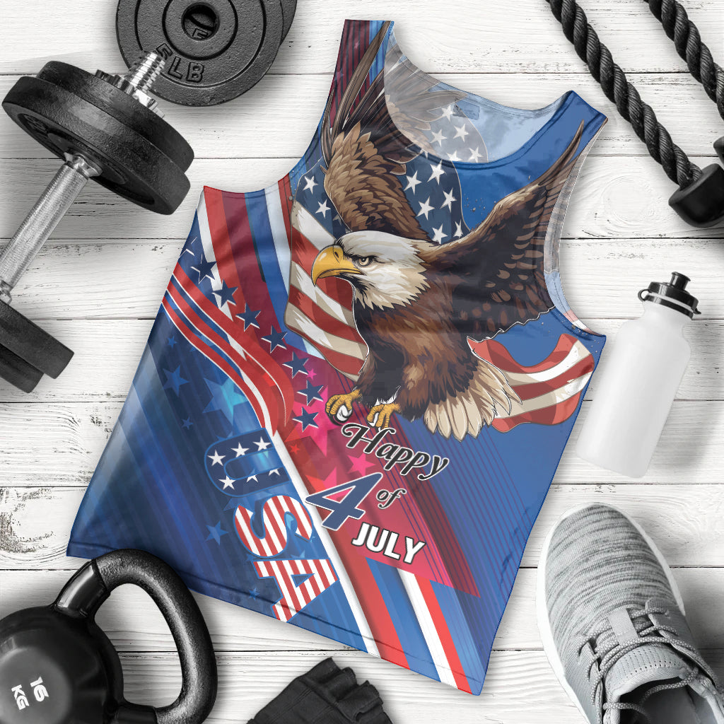 Personalized USA Independence Day 2024 Men Tank Top United States Eagle - Wonder Print Shop