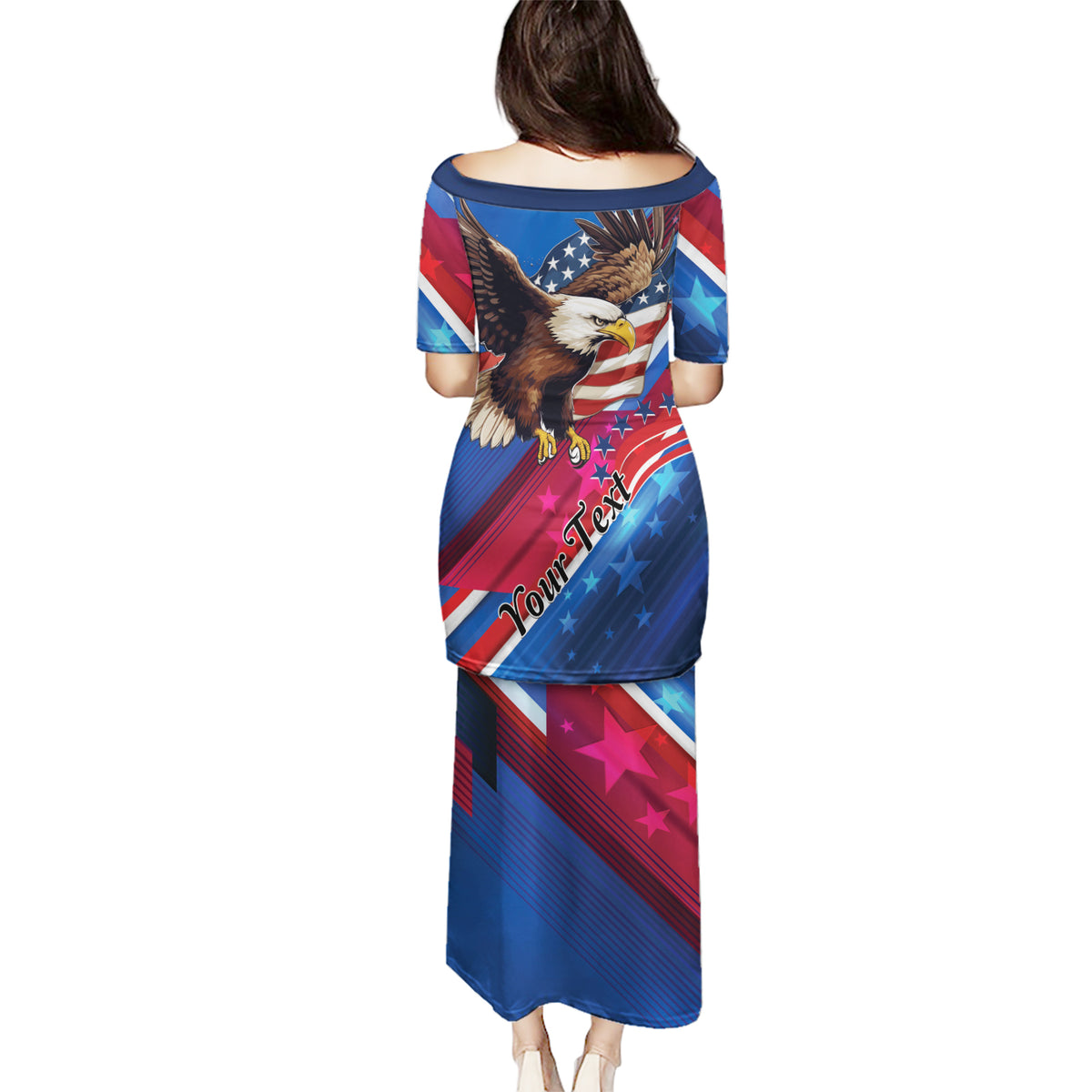 Personalized USA Independence Day 2024 Puletasi United States Eagle - Wonder Print Shop