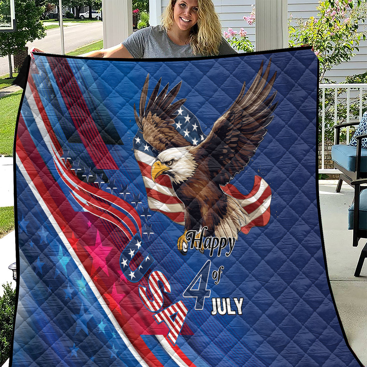 USA Independence Day 2024 Quilt United States Eagle - Wonder Print Shop